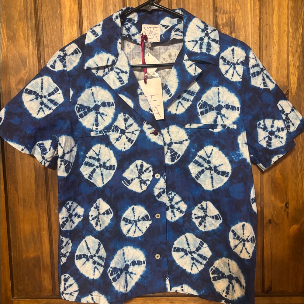 Super rare designer Stella Jean button up shirt size 42 Made in Italy NWT